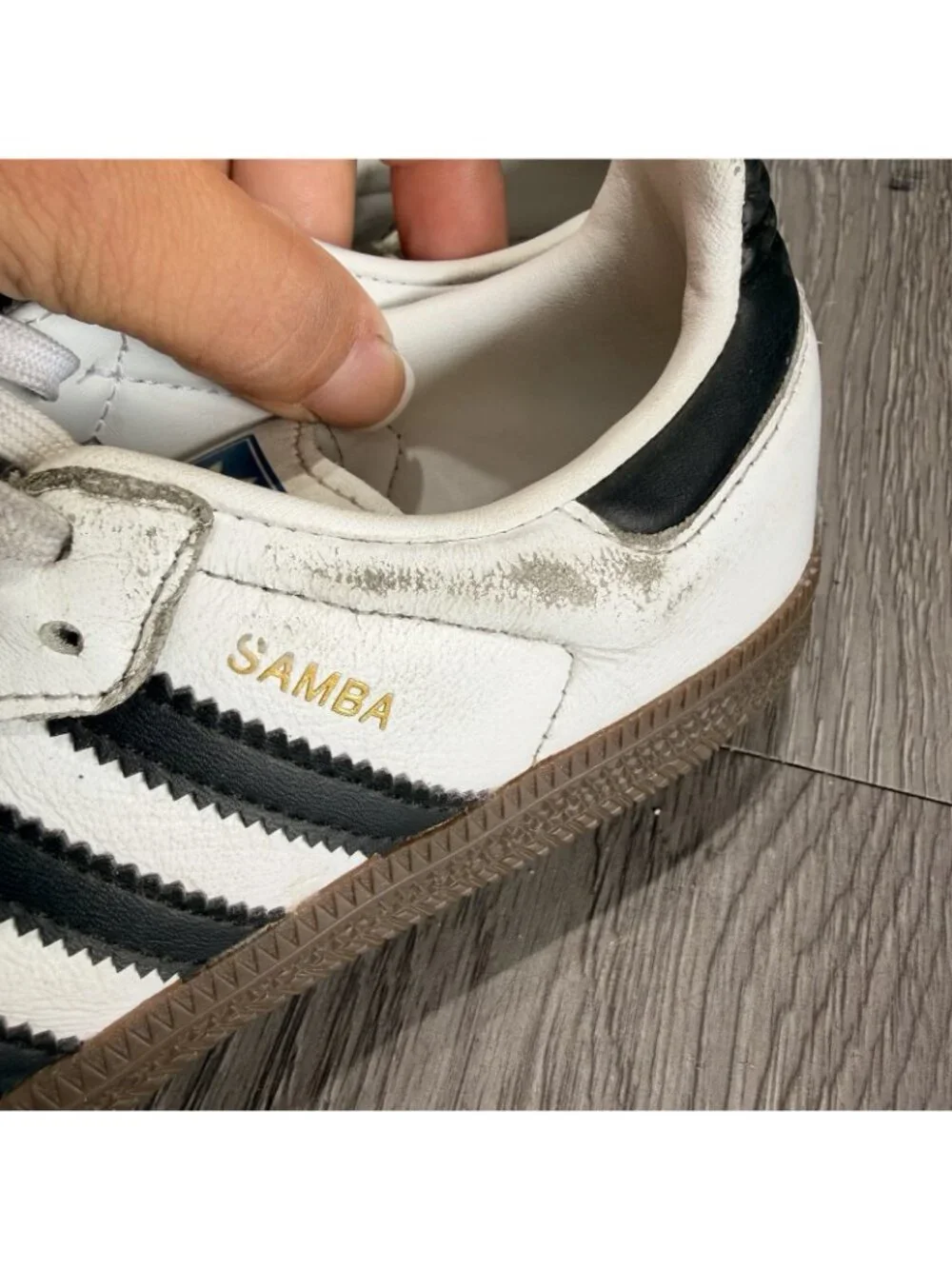 Adidas Samba Shoes Kids Size 12 White Black Leather Soccer Sneakers IE3677